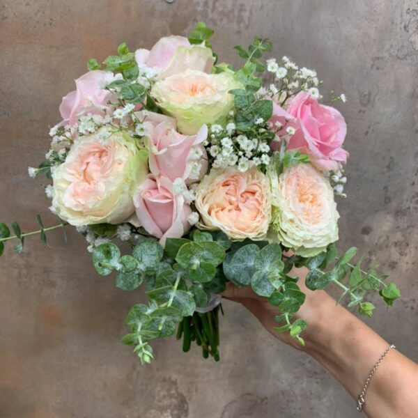 Bouquet rond roses anglaises