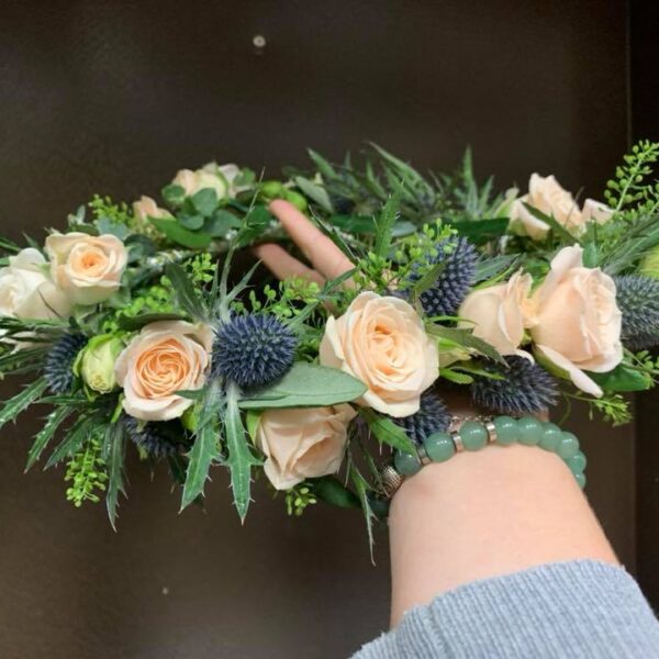 Couronne champêtre avec chardons