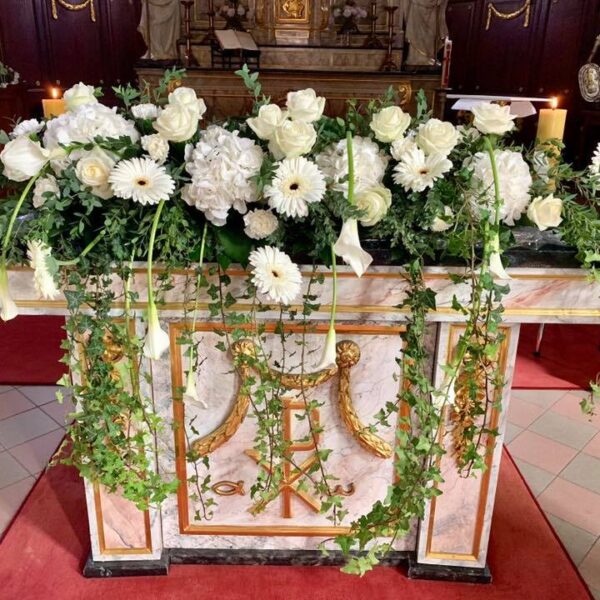 Arrangement autel vert et blanc XL