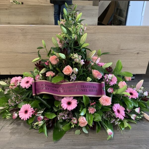 Gerbe en hauteur rose/mauve