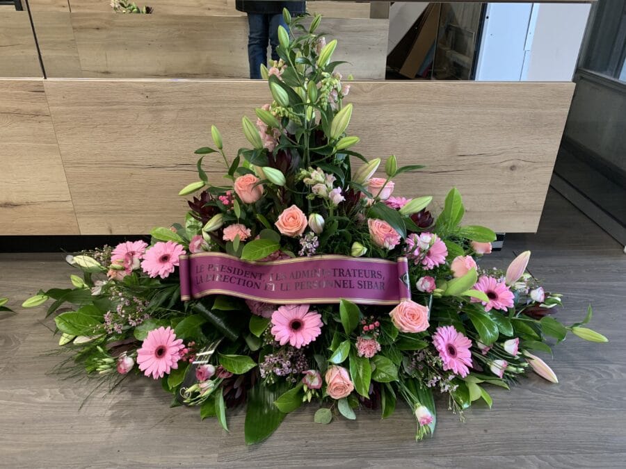 Gerbe en hauteur rose/mauve