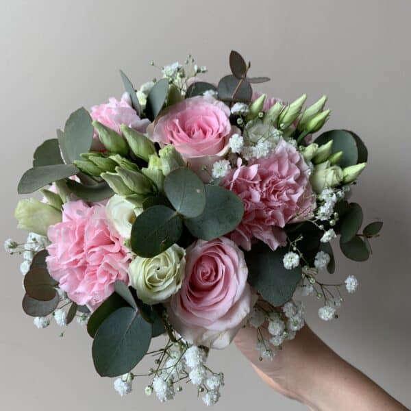 Alternative view of Bouquet de mariée rond rose et blanc
