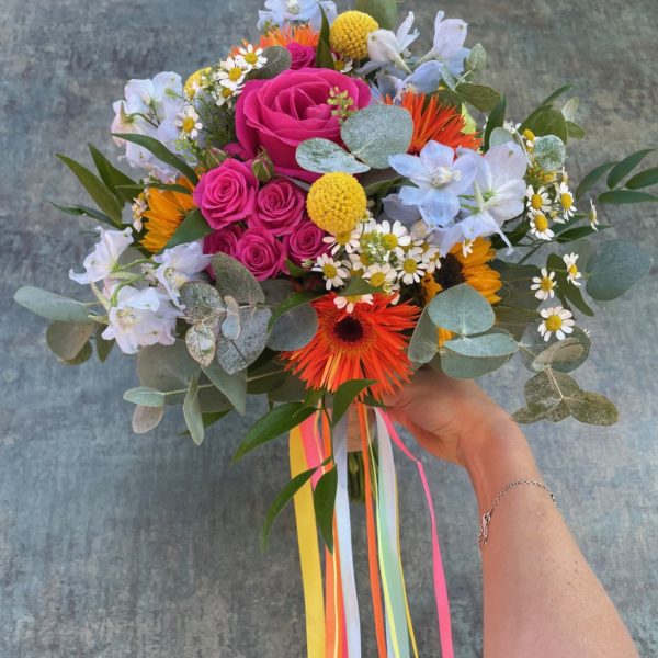 Bouquet de mariée coloré